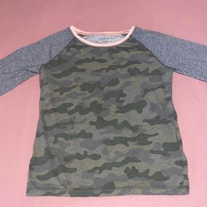 Kids Arizona Gray & Army Long Sleeve Top